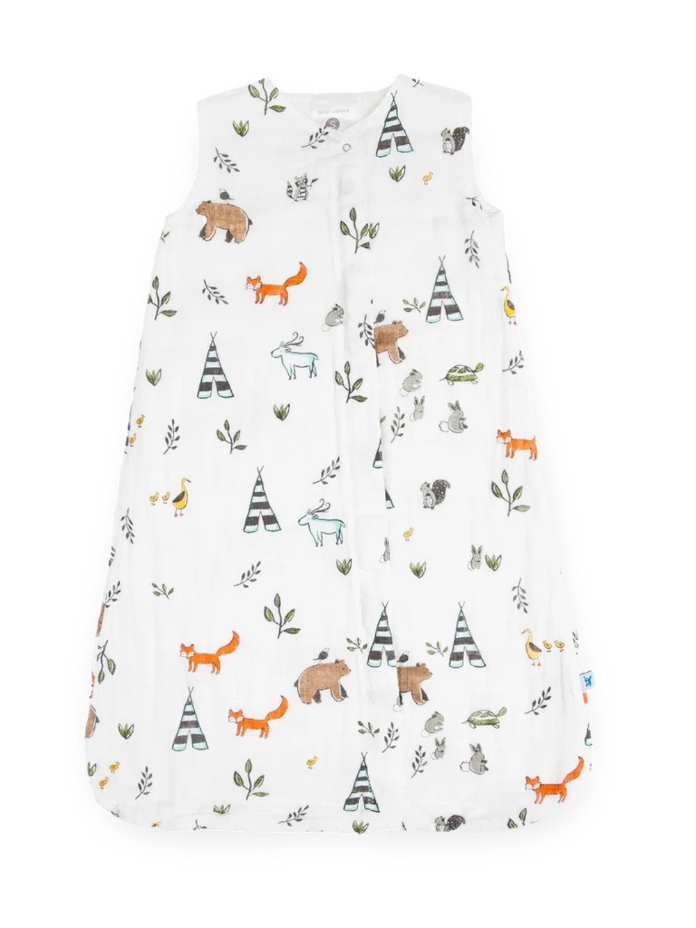 Little Unicorn cotton muslin sleep bag forest friends size small